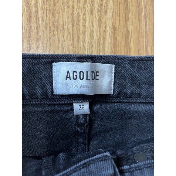 Agolde Black High Rise Pinch Waist Skinny Jeans Size 26 - Picture 6 of 11
